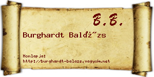Burghardt Balázs névjegykártya