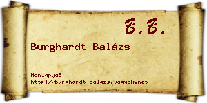 Burghardt Balázs névjegykártya